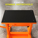 Cavalletto Alzamoto max 150 kg in Metallo con Superficie in Gomma e Manovella, 48x34x43 cm, Arancione      