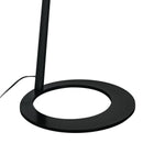 Piantana Nera Metallo Base Anello Paralume Tessuto Lampada da Terra Moderna E27