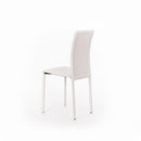 Set 4 Sedie 41x39xH90 cm in Similcuoio Net Bianco