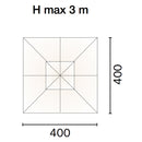 Ombrellone Telescopico da Giardino 4x4 m Palo Ø67 mm in Alluminio con Manovella Vorghini ConTract Bianco e Ecrù
