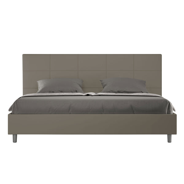 sconto Letto Matrimoniale Imbottito in Similpelle Mika Cappuccino Varie Misure