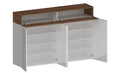 Scarpiera 4 Ante e 2 Ripiano a Ribalta 152x35x100 cm Savona 4A 1R Bianco Opaco/Rovere Wotan  