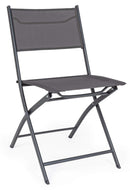 Set 4 Sedie da Giardino 46x58x80 cm in Acciaio e Textilene Martinez Antracite