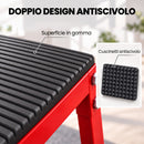 Set Box Pliometrici Trapezoidali Antiscivolo 30,5-61 cm in Acciaio Rosso      