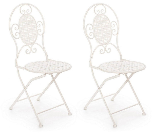 Set 2 Sedie Pieghevole 40x40x94 cm Emily in Acciaio