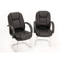 Coppia di Sedie Poltroncine Visitatore in Similpelle da Ufficio Bozzini Smoke Nero