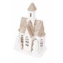 Casetta porta Candela Tealight 8,5x5,5x13 cm in Stoneware con Led