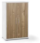 Armadietto Multiuso 2 Ante 71x110x41 cm Ossido Bianco/Noce Stelvio