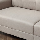 Divano 2 Posti 202x72x91 cm in Tessuto Effetto Lino Beige