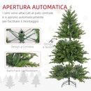 Albero di Natale 210 cm 2445 Rami Design a Carniera con Base in Metallo Verde      