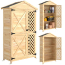 Armadio Esterno 101,5x49x176 cm con Porta Ventilata e Kit Antiribaltamento in Legno di Abete Naturale      