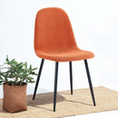 Set 4 Sedie da salotto Imbottite in Tessuto Bella Arancioni
