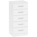 Cassettiera 5 Cassetti 40x35x85 cm dallo Stile Moderno in Truciolato Bianco      