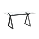 Tavolo 150x90x75 cm Top in Vetro Temperato Smart Nero