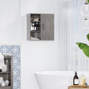 Pensile Bagno con 3 Ripiani Aperti e Armadietto 48x20x50 cm in Legno Truciolare Grigio