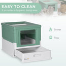 Lettiera Coperta per Gatti 47,5x35,5x36,7 cm con Vassoio Estraibile Verde