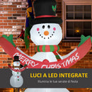 Pupazzo di Neve Gonfiabile H243 cm con Luci a LED 