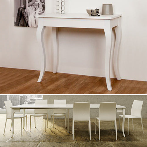 Consolle Tavolo Allungabile 47/307 Cm Bianco Lucido Groupdesign Olanda sconto