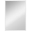 Specchio da Parete Rettangolare 40x60 cm con Ganci in Vetro e MDF Bianco      