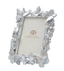 Cornice Farfalle 24,5x4x30,5 cm in Poliresina e Vetro Argento