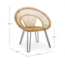 Set 4 Poltrone 83x64x89h cm Esteban Naturale 
