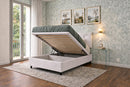 Letto Singolo Contenitore Imbottito Similpelle Bianco BoxMax Testata Button Varie Misure