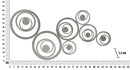 Pannello da Muro Bubbles 120x1,2x60 cm in Ferro Argento
