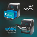 Friggitrice Elettrica ad Aria 4 in 1 1800W 12 Litri 8 Programmi Kooper Nera