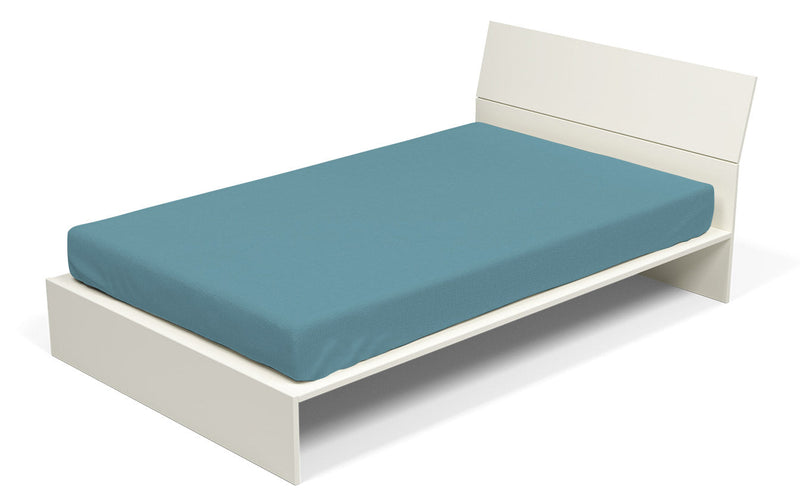 Lenzuolo Sotto con Angoli ed Elastico Tinta Unita in Cotone Ottanio Varie Misure