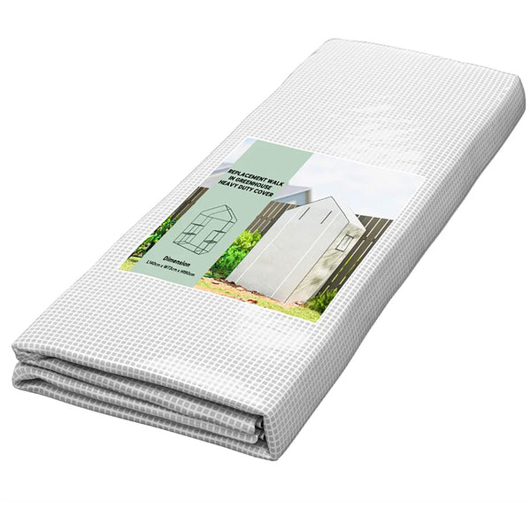 Copertura Serra da Giardino 140x73x190 cm con Porta a Cerniera e Finestre in PE Bianco acquista