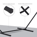 Supporto Struttura Portante per Amaca Max 150 Kg in Metallo Nero 360x92x115 cm 