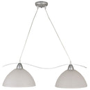 Sospensione 2xE27 Montatura Argento Vetro Alabastro Bianco E-Energy Mattia