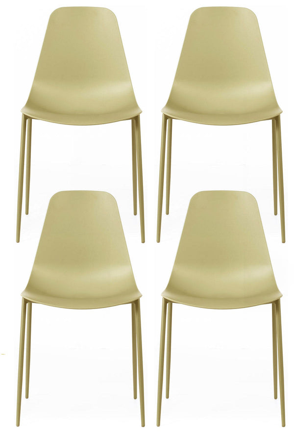 Set 4 Sedie 49x48,5xH88 cm in Polipropilene Frida Giallo acquista