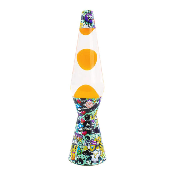 acquista Lampada Lava Lamp 40cm Fantasia Graffiti e Magma Giallo