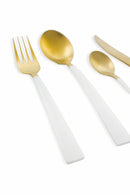 Servizio Set di Posate 24 Pezzi in Acciaio Villa d'Este Home Tivoli Inverse Oro/Bianco