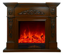 Camino Elettrico da Pavimento 80x100x33 cm Effetto Fiamma 1500W Siena mini Marrone