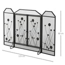 Parascintille con Antine 125x80 cm per Camino a Legna in Metallo  Nero