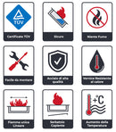 Camino a Bioetanolo da Parete 90x40 cm Flig con Vetro o Senza Vetro Tampa Slim Nero