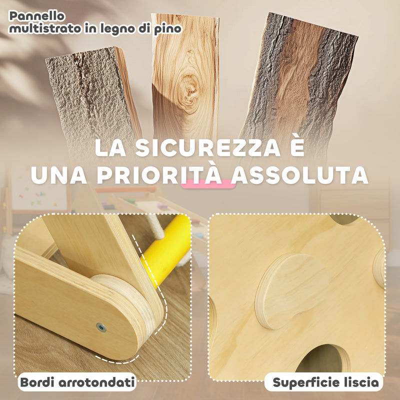 Gioco per Bambini 5 in 1 Corda Arrampicata Scivolo Sacchi e Triangolo Montessori     