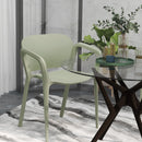 Set 4 Sedie da Giardino 60x56x75 cm dal Design Moderno Impilabili Verde  