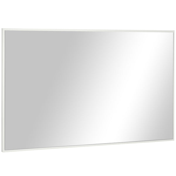 Specchio da Bagno con Cornice 104x60 cm in Truciolato e Vetro Bianco e Argento online