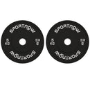 Set 2 Dischi Pesi da 5kg in Gomma con Foro da 2"/5 cm per Manubri e Bilancieri Nero    