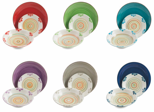 sconto Servizio Piatti 18 Pezzi in Gres Villa d'Este Home Tivoli Baita Fiorito Multicolor