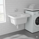 Lavatoio 50x35x24 cm Pilozzo a Parete in Resina Bianco