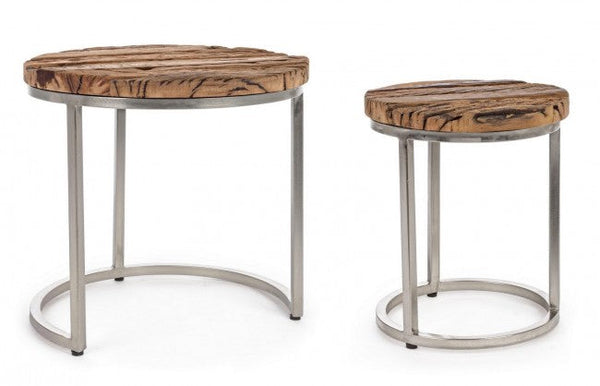 acquista Set 2 Tavolino Rafter Alto in Legno Riciclato