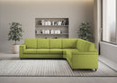 Divano Angolare 7 Posti 286x286x85 cm Marrak in Tessuto Verde