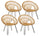 Set 4 Poltrone 83x64x89h cm Esteban Naturale