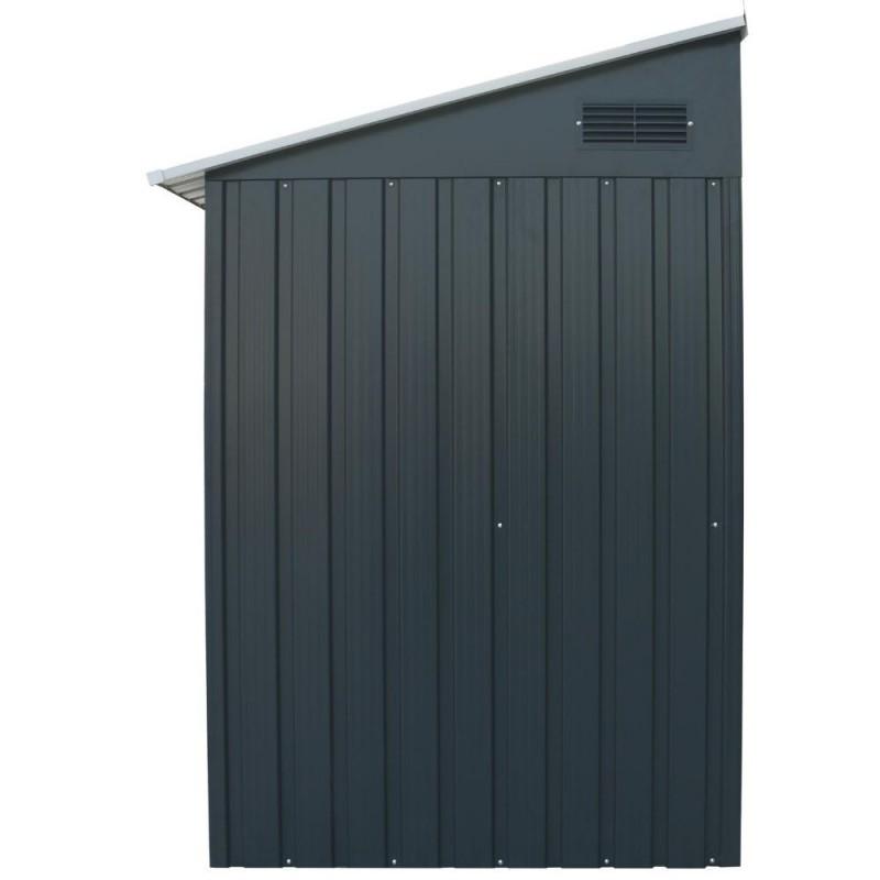 Legnaia da Giardino 272x100x160 cm in Metallo Antracite e Bianco