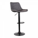 Set 2 Sgabelli 50x44x58/78 cm in Similpelle Base Nera Grigio