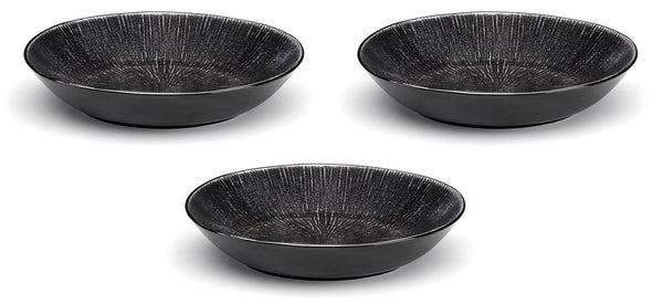 sconto Set 3 Insalatiere Ø27,5 cm in Gres Kaleidos Sirius Nere